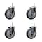 Service Caster 5'' Thermoplastic Rubber Wheel Swivel 7/16'' Grip Ring Stem Caster Set, 4PK SCC-GR20S514-TPRB-716138-4 - alternate 1